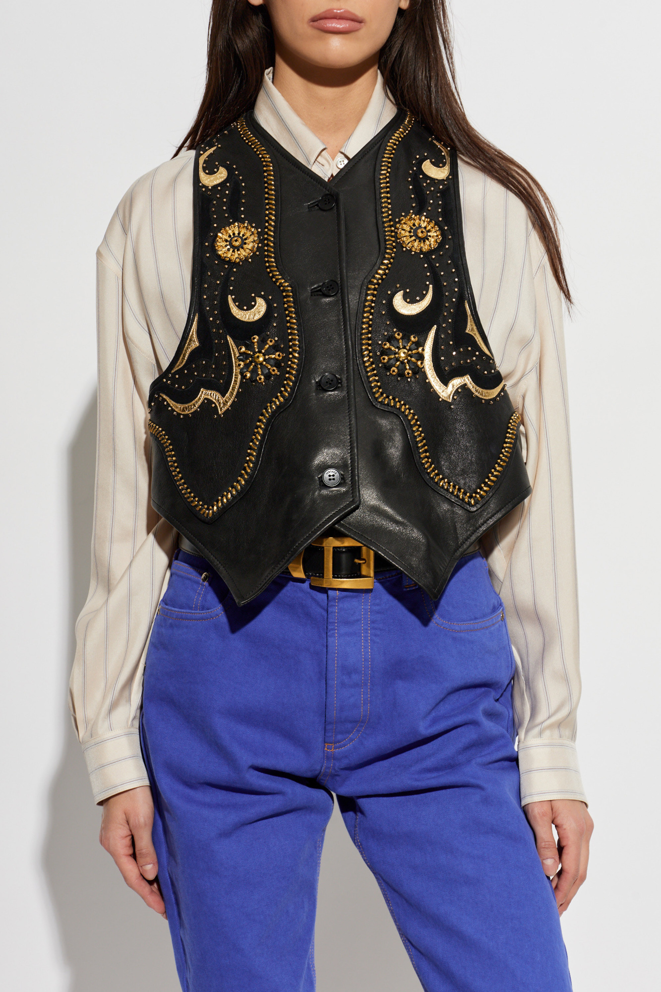 Versace Leather vest with studs | Women's | Vitkac